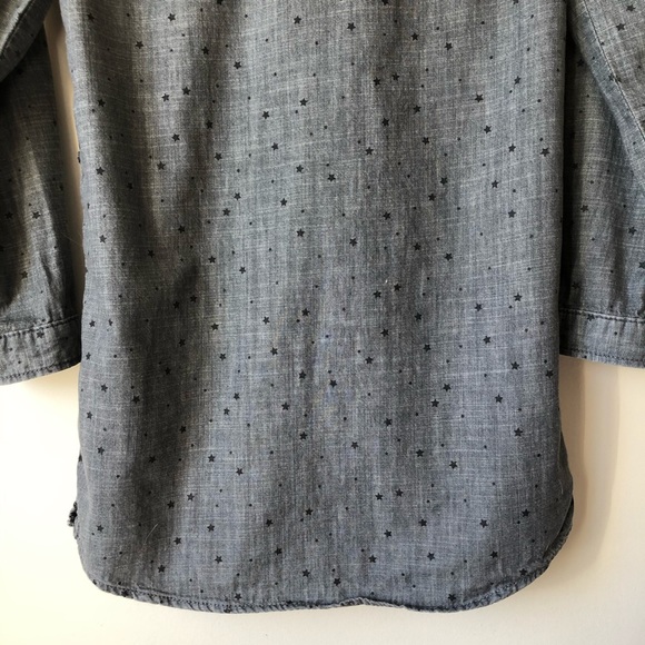 Gap Kids Gray Denim Shirt Dress Star Print Girl’s L - Picture 7 of 10